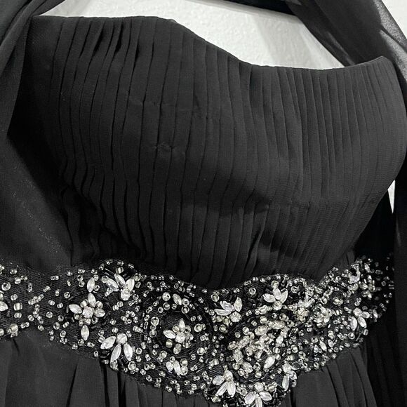 May Queen Couture Black Formal Long Dress 10 Strapless Prom Party Wedding Guest - Picture 10 of 16